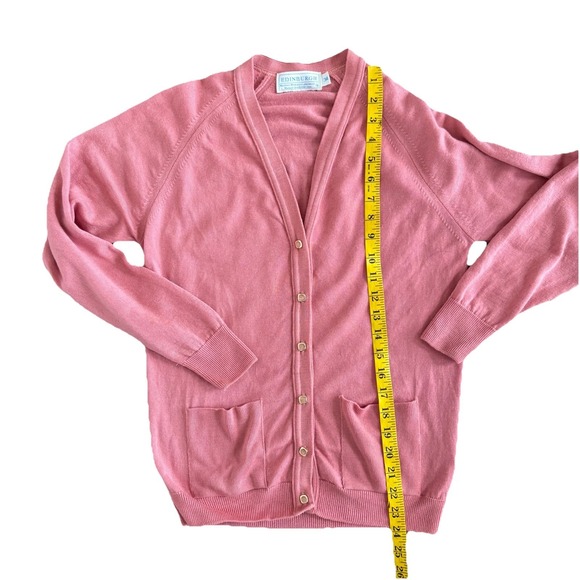 Edinburgh Washable Lambswool V Neck Cardigan SM Dusty Rose Golf Preppy Grandpa - Picture 7 of 9